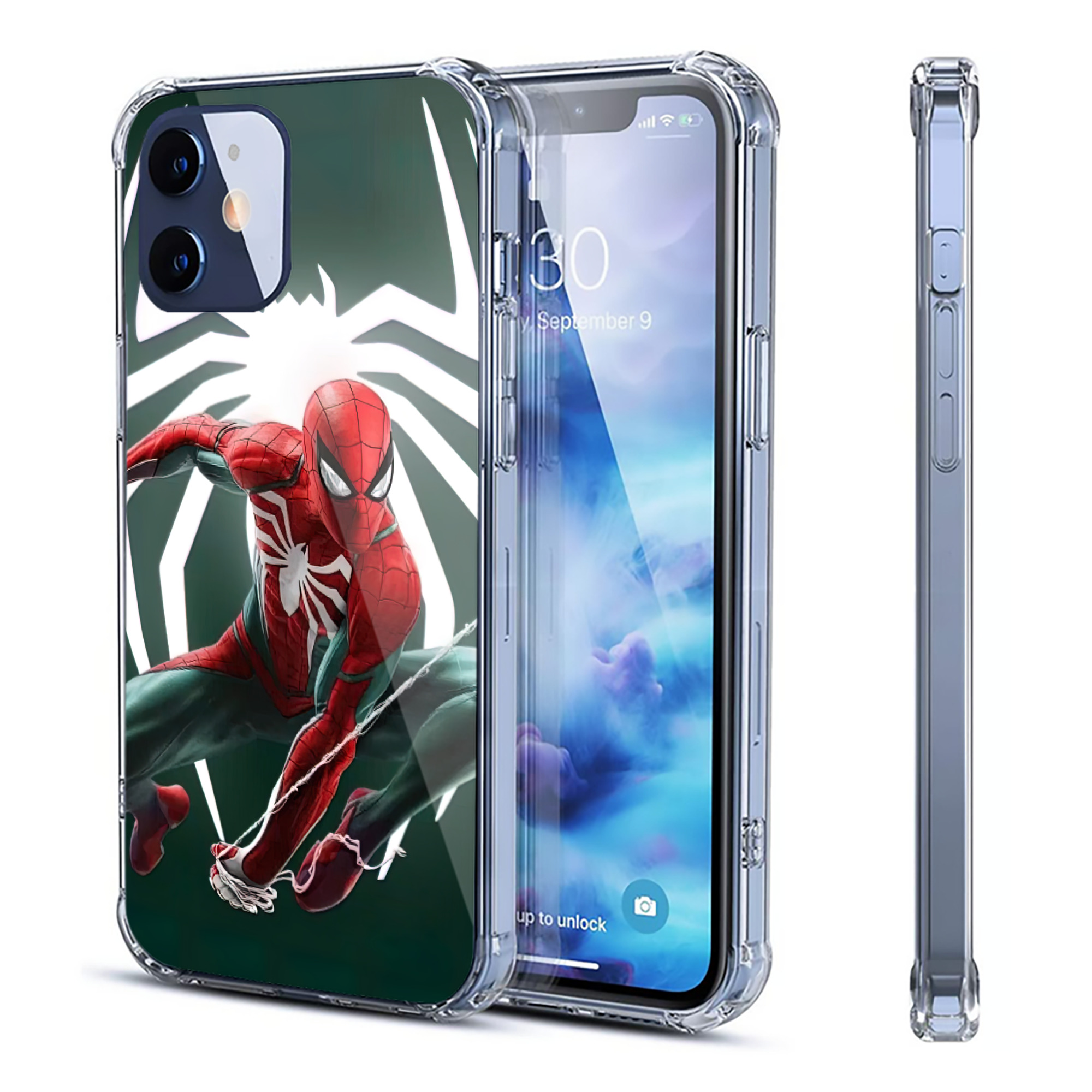 （画像用） Spider Man スパイダーマン 【iPhone 12シリーズ対応】透明スマホケース（クリアソフトケース）